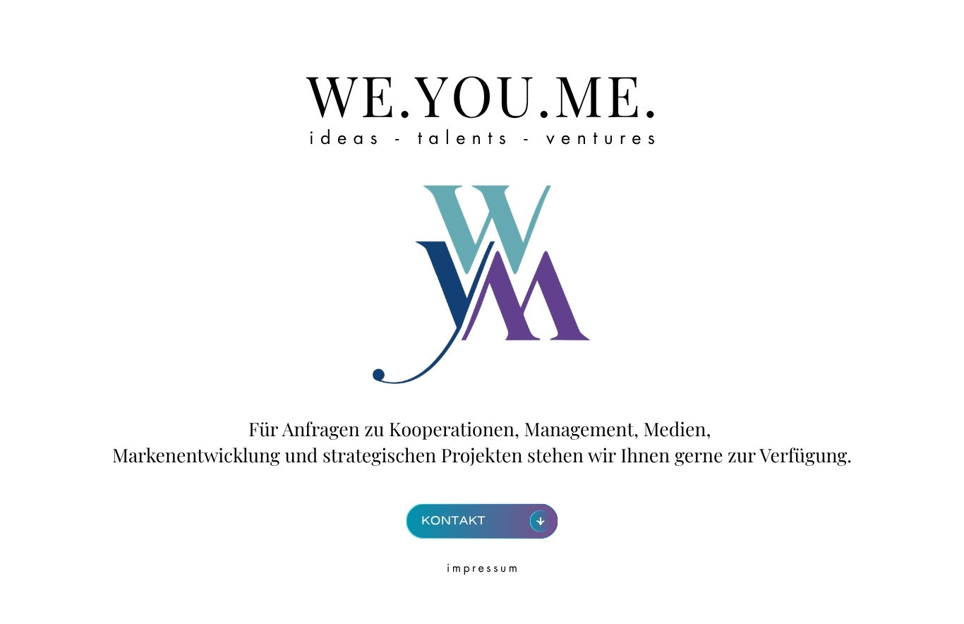 WE YOU. ME Logo in Türkis, Blau und Violett
